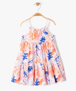 Robe bébé fille à bretelles et motifs